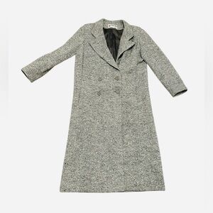Vintage Peabody House Herringbone Wool Blend Long Classic Coat Women Size 9/10